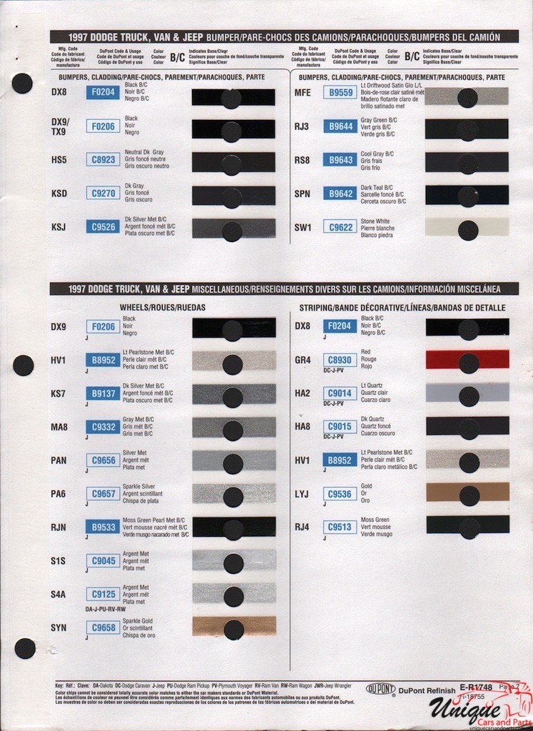 1997 Chrysler Paint Charts DuPont 06